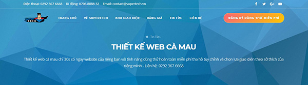 SUPER TECH - Công ty thiết kế website Cà Mau